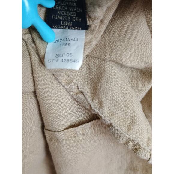 Banana Republic Shirt Mens Adult Large Tan Neutral Coastal Linen Blend Button Up - Picture 7 of 9